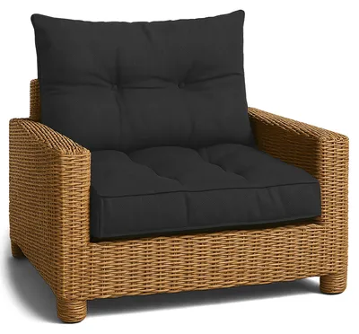 Produktbild von Polster Gartenmöbel Sitzpolster 60x60 cm Outdoor Loungekissen Rattan Graphit