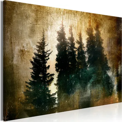 Produktbild von Vliesstoff Leinwandbild - Stately Spruces (1 Part) Wide 120x80 cm Landschaften c-C-0471-b-a
