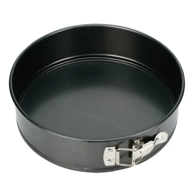 Zdjęcie produktu dla Tescoma 623254, Forma do ciasta z klamrą, Okrągły, Płaska powierzchnia, Czarny, Stal nierdzewna, 70 mm, 22 cm