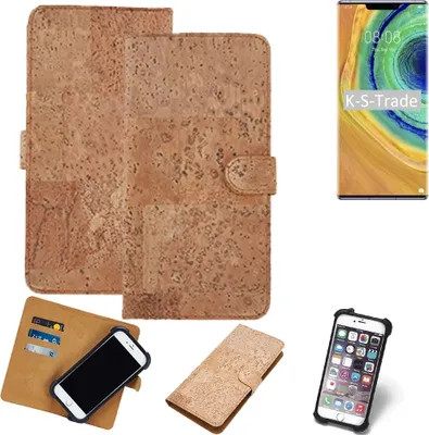 Produktbild von K-S-Trade Hülle kompatibel mit Huawei Mate 30 Pro  Kork Handyhülle Cover  Schutzhülle TPU Case Bumper in Hellbraun, (1x)