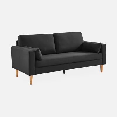 Produktbild von sweeek - Gerades 3-Sitzer Sofa - Dunkelgrau meliert