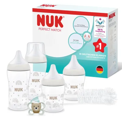 Image de Coffret cadeau de biberons NUK Perfect Match Perfect Start pour nouveau-nés | 0–6 mois