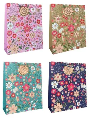 Zdjęcie produktu dla Torebka prezentowa 18x23x8cm Kwiaty MIX - Rozette