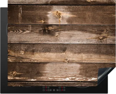 Produktbild von KitchenYeah© Herdabdeckplatte Regale - Holz - Dunkel , 65x52cm, Küche Deko, Glaskeramikkochfeld Herdabdeckung, Abdeckplatte fùr Kochfeld