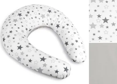 Obrázok produktu pre Obal na dojčiaci vankúš so zipsom – obvod 180 cm – sivý, biely