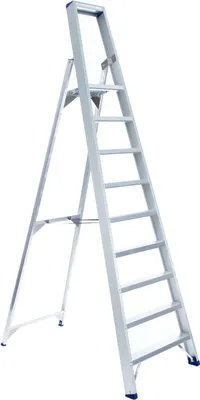 Produktbild von ASC Eurostairs Stufenstehleiter einseitig eloxiert mit Plattform 9 Stufen