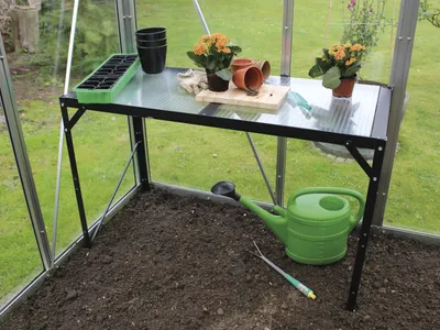 Produktbild von Alutisch, 1 Ablage, HKP, schwarz