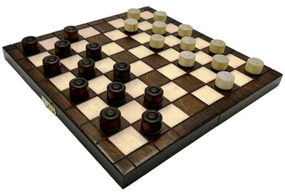 Productafbeelding van Solidchoice - Houten Damspel met 24 Stukken en Vouwbord