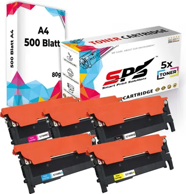 Produktbild von Druckerpapier A4 + 5x Multipack Set Kompatibel für Samsung Xpress C 460 (CLT-C406S, CLT-M406S, CLT-Y406S, CLT-K406S) Toner