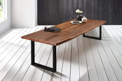 Produktbild von Baumkantentisch Esstisch Akazie Nussbaum 240 x 120 cm schwarz Valin