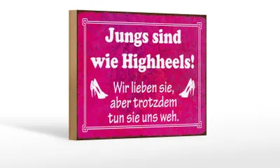 Produktbild von Holzschild Spruch 18x12cm Jungs sind wie Highheels