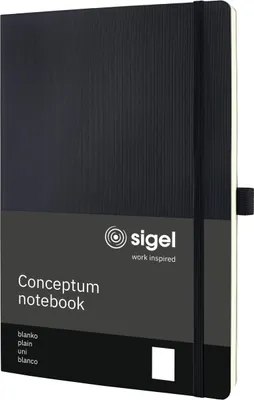 Produktbild von Notizbuch Conceptum ca. A4 194 S. Softcover blanko 80g schwarz Packung mit 3 Stück