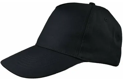 Produktbild von Baseballkappe mit 5 Paneelen, gebürstetes Material, schwarz