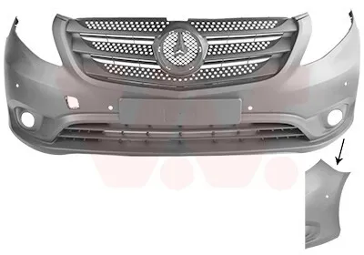 Produktbild von VAN WEZEL Stoßstange Stoßfänger passend für MERCEDES-BENZ VITO Kasten (W447) Rauh Grau 3082573