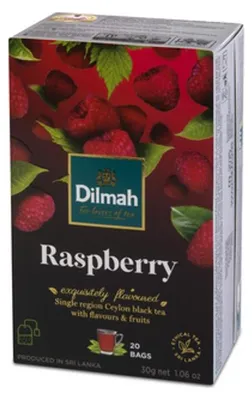Zdjęcie produktu dla Dilmah Raspberry Flavoured Black Tea 20x1,5 g