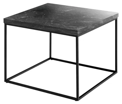 Produktbild von Moderner Couchtisch - 60 cm - anthrazit schwarz - Marmor-Design mit Metallgestell