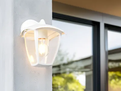 Produktbild von LED Außenwandleuchte Landhausstil Außenlampen Fassadenbeleuchtung Weiß, H: 24cm