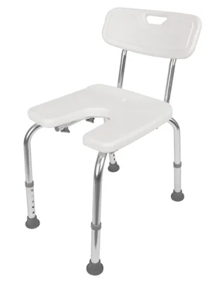 Image de Alberts 140830 Chaise de douche | en forme de U, réglable en hauteur | plastique, blanc | 400 x 380 mm