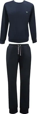 Produktbild von Emporio Armani Herren Pyjama lang Schlafanzug Rundhals in Blau Gr. S
