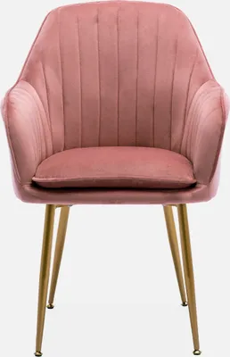 Produktbild von sweeek - 4er-Set Samt-Sessel mit Metallbeinen  - Altrosa