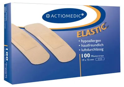 Zdjęcie produktu dla Plastry samoprzylepne Actiomedic® ELASTIC w kolorze skóry, 19 x 72 mm