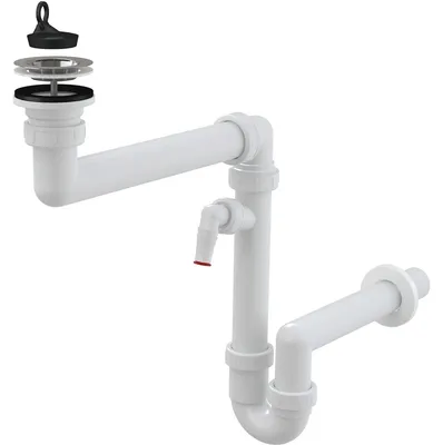 Produktbild von Alcadrain Raumsparsiphon für Spülbecken DN 40 mit einem Geräteanschluss