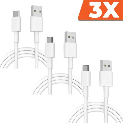 Produktbild von 3x USB zu USB-Typ-C Kabel Ladekabel 1m USB 3.0 Ladekabel 1m Fast Charge 5V/2.4A Datenkabel Schnellladekabel High Speed weiß