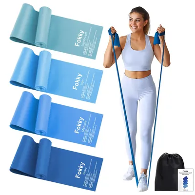 Produktbild von Elastisches Band für Krafttraining, Set mit 3 Stück, 1,5 m / 2 m, mit 4 Widerstandsstufen