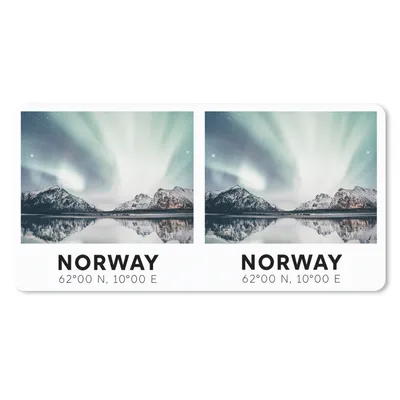 Produktbild von MuchoWow® Schreibtischunterlage Norwegen - Nordlichter - Bergen 80x40 cm - XXL Mauspad - Gaming Mauspad