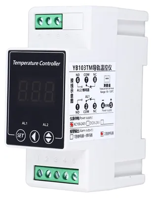 Obrázok produktu pre Regulátor teploty koľajnice, vykurovanie/chladenie, digitálny termostat, 2 relé, valcový snímač, 2 metre, AC100–240V