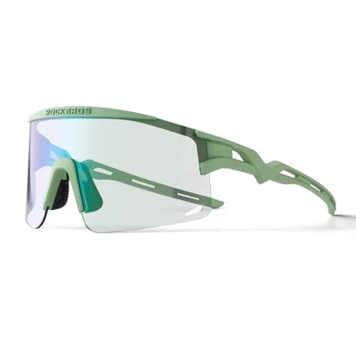 Immagine prodotto di ROCKBROS Occhiali da ciclismo Photochromic Anti-fog Outdoorsports Protezione UV Occhiali da ciclismo Roadbike Occhiali sportivi Telaio verde/Lenti fotocromatiche