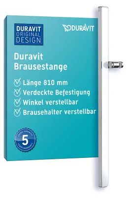 Obrázok produktu pre DURAVIT UV0600005005 Brausestange 810 chr.Wß Hgl.