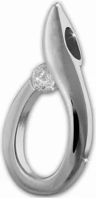 Produktbild von SilberDream Halsketten Anhänger Zirkonia 925 Silber Tropfen weiß Damen SDH423W
