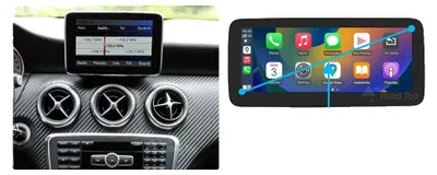 Zdjęcie produktu dla Wyświetlacz multimedialny, ekran 10,25 cala, kompatybilny z Benz CLA/GLA, obsługa CarPlay i Android Auto, 12,3 A CLA GLA