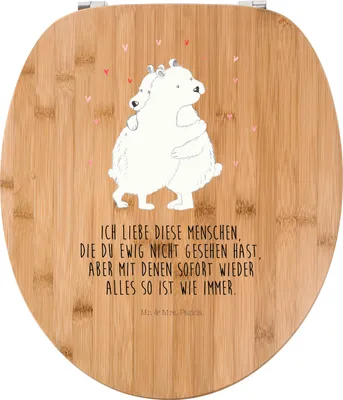 Produktbild von Mr. & Mrs. Panda klo deckel Eisbär Umarmen - Transparent - Geschenk, WC-Sitz, Klo-Deckel, Toilettendeckel, Klodeckel, WC Sitz, Gute Laune