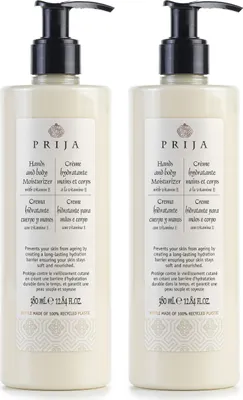 Produktbild von PRIJA Hand - und Körpercreme 2×380 ml – mit Vitamin E, feuchtigkeitsspendend