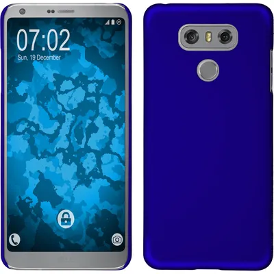 Produktbild von PhoneNatic Case kompatibel mit LG G6 - Hülle blau gummiert Hard-case + 2 Schutzfolien