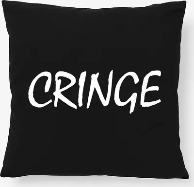 Produktbild von Huuraa Kissen Cringe Jugendwort 40x40cm mit Füllung Black Baumwolle Dekokissen Geschenkidee