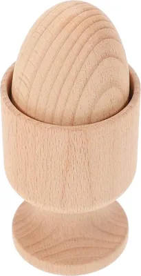 Produktbild von LATRAT Holz-Ei mit Becherhalter und unbehandelten Holz-Eiern für Kleinkinder, frühes pädagogisches Material