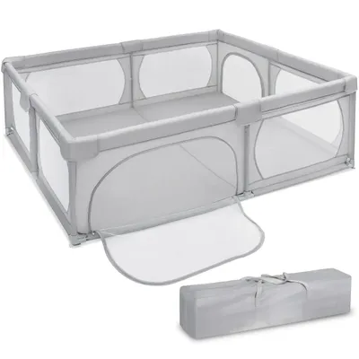 Produktbild von Kinder Laufstall 200x140 cm XXL Spielgitter Faltbar mit Tragetasche
