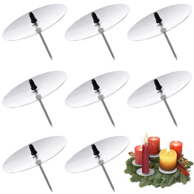8er-Set Adventskerzenhalter, Alu, Ø 6 cm, Silber, für DIY-Kranz