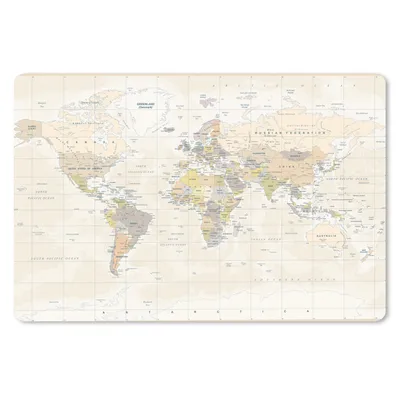 Produktbild von MuchoWow® Schreibtischunterlage Welt - Karte - Retro 60x40 cm - XXL Mauspad - Großes Mauspad