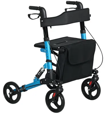 Produktbild von Rollator – Gehhilfe – Rollstuhlähnliche Gehhilfe – Mobilitätswagen – Rollator mit Sitz – Leichtes Aluminium – Klappbar