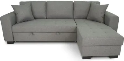 Image de Canapé d'angle convertible réversible 4 places Hamilton, Tissu gris clair, L 244 x P 151 x H 90 cm, Couchage 201 x 133 cm
