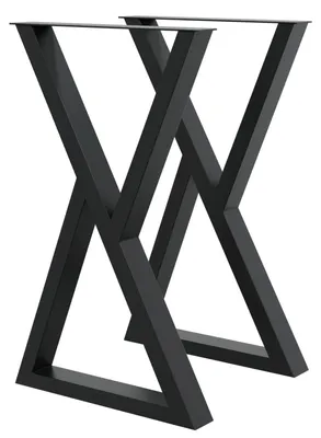 Produktbild von DIY Tischkufen 45x71cm X-Form Tischgestell Esszimmertisch Beine Dreieck schwarz