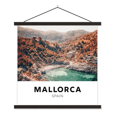 Produktbild von MuchoWow® Textilposter Mallorca - Spanien - Natur 120x120 cm mit schwarzem Rahmen - Aufhängungsset