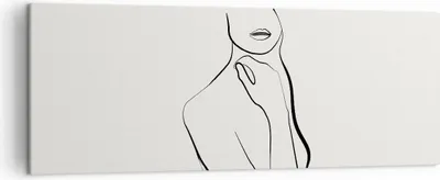 Produktbild von Bild auf Leinwand - Leinwandbild - Einteilig - Frau Skizze Zeichnung - 140x50cm - Wand Bild - Wanddeko - Wandbilder - Leinwanddruck - Bilder - Wanddekoration - Leinwand bilder - AB140x50-5045
