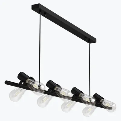 Produktbild von Mai & Mai Pendelleuchte 120cm LED Hängelampe 8 Flammig 4000K Verstellbares Kabel E27 Schwarz Hängeleuchte für Esszimmer Wohnzimmer Schlafzimmer