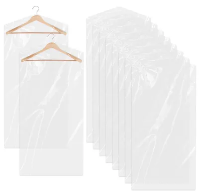 Image de Housse de protection transparente pour vêtements, 160 cm, lot de 10