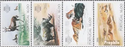 Produktbild von Briefmarken Portugal 1984 Mi 1617-1620 Viererstreifen (kompl.Ausg.) postfrisch Zoo von Lissabon